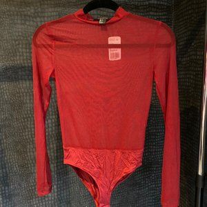 Burgundy Mesh bodysuit
